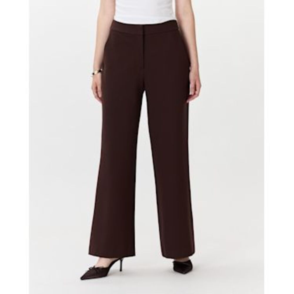 Quince Wide-Leg Dress Pants in Chocolate Brown